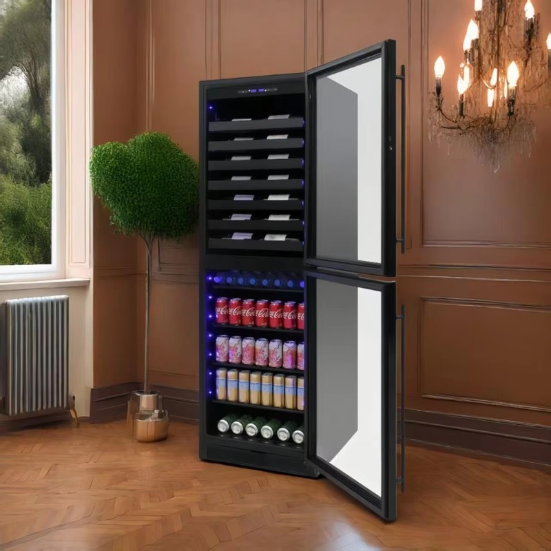 Wine Beer Dual Zone - Kulkas minuman elektrik cerdas lebar 24
