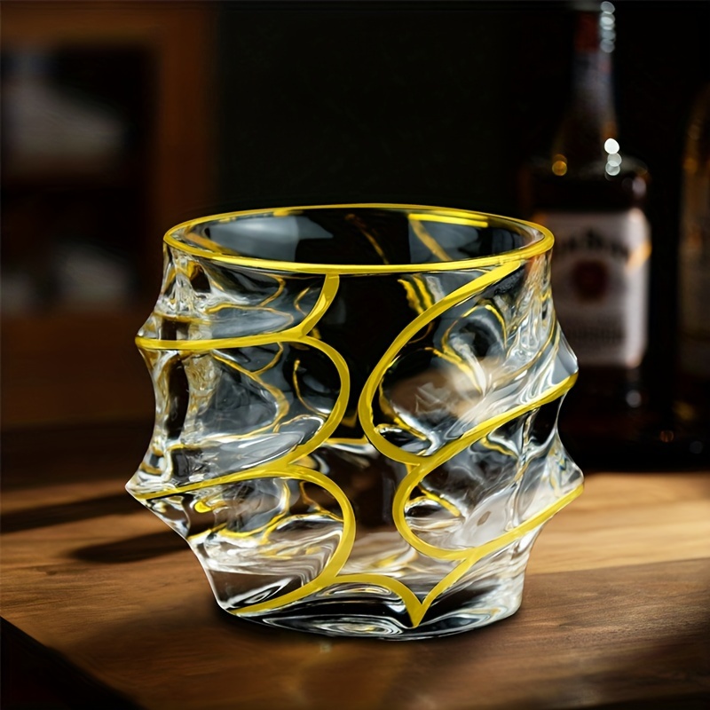 Gelas wiski garis emas kacamat - Whisky Beer And Wine ulasan dan harga